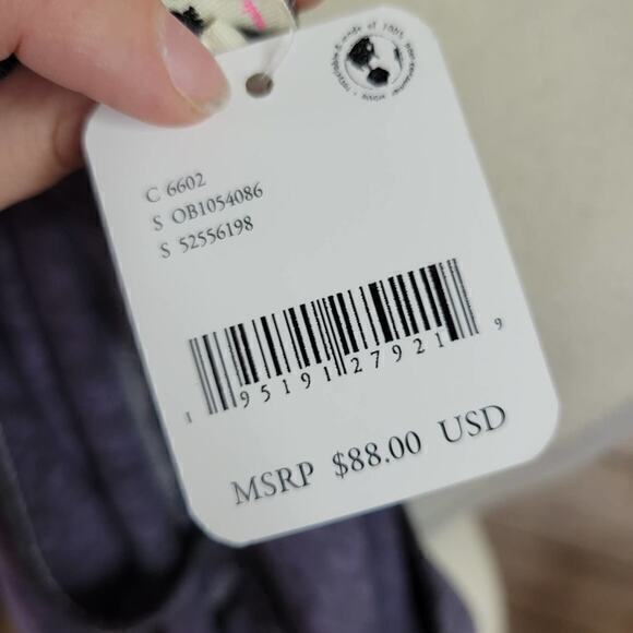 NWT Free People Split Sides Raglan Tee Purple Small - Picture 7 of 8